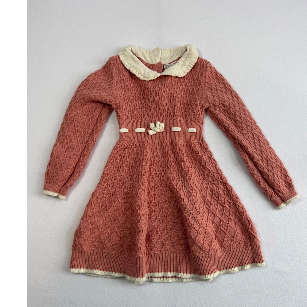 Coquette Preppy Rachel Zoe Cable‎ Knit Sweater Dress Kids 5T Rose Pink